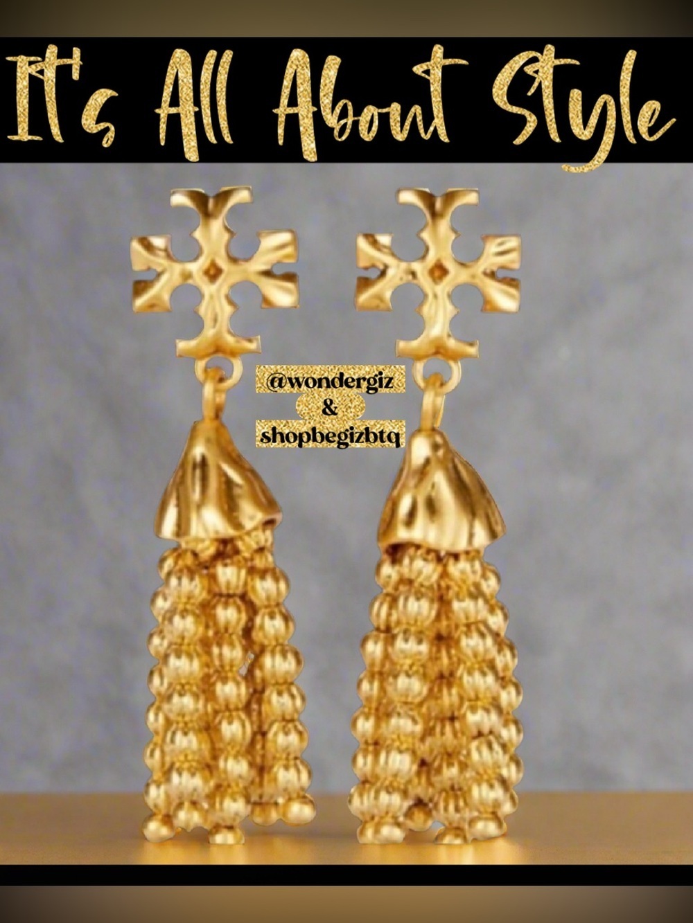 Authentic Tory Burch Roxanne Small Gold Tassels Drop Earrings